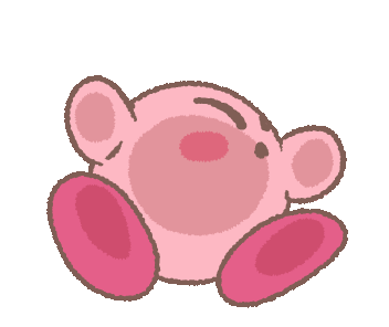 kirby flying into the air then splatting against the screen